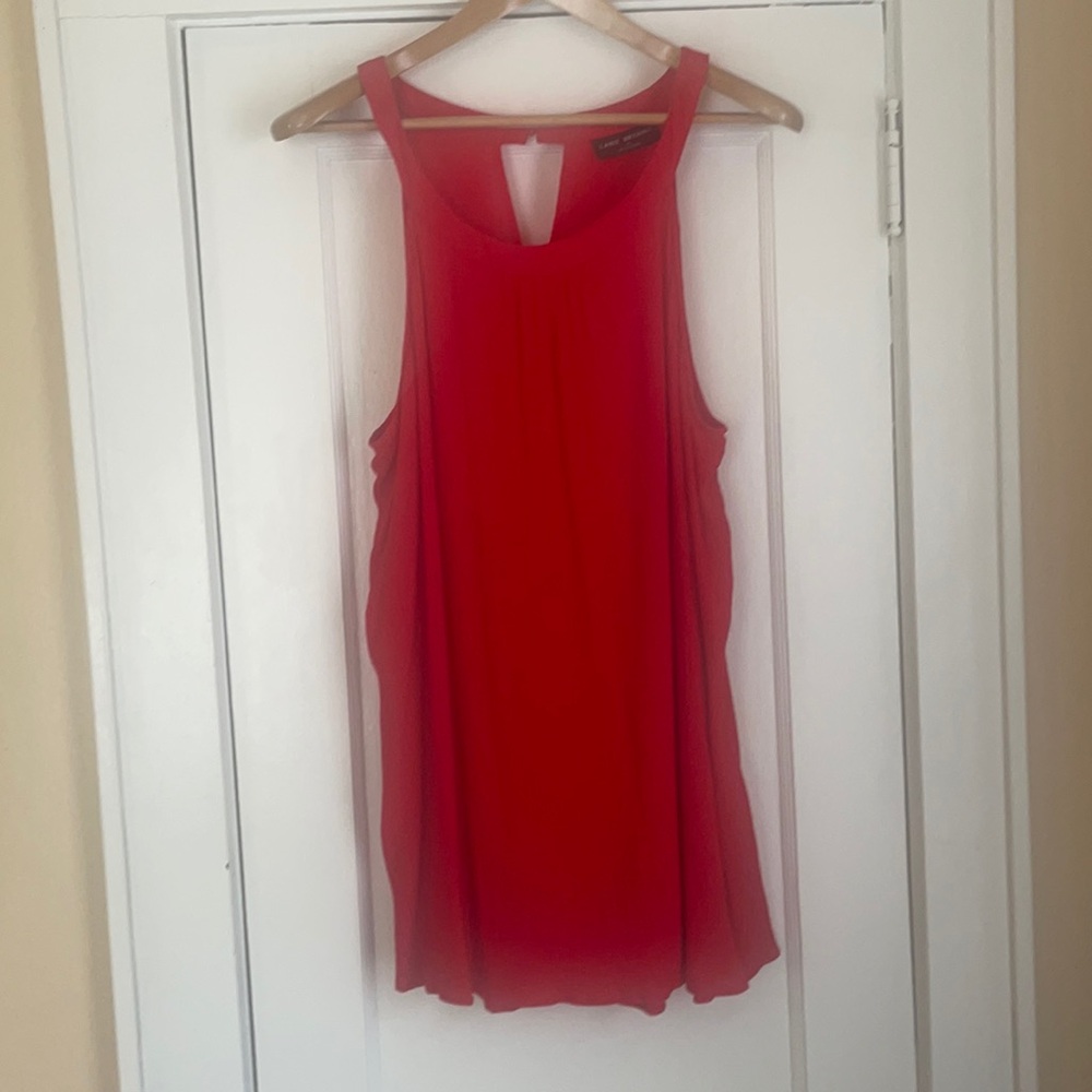 NWOT Lane Bryant halter neck crepe blouse. Bright red. Size 22.